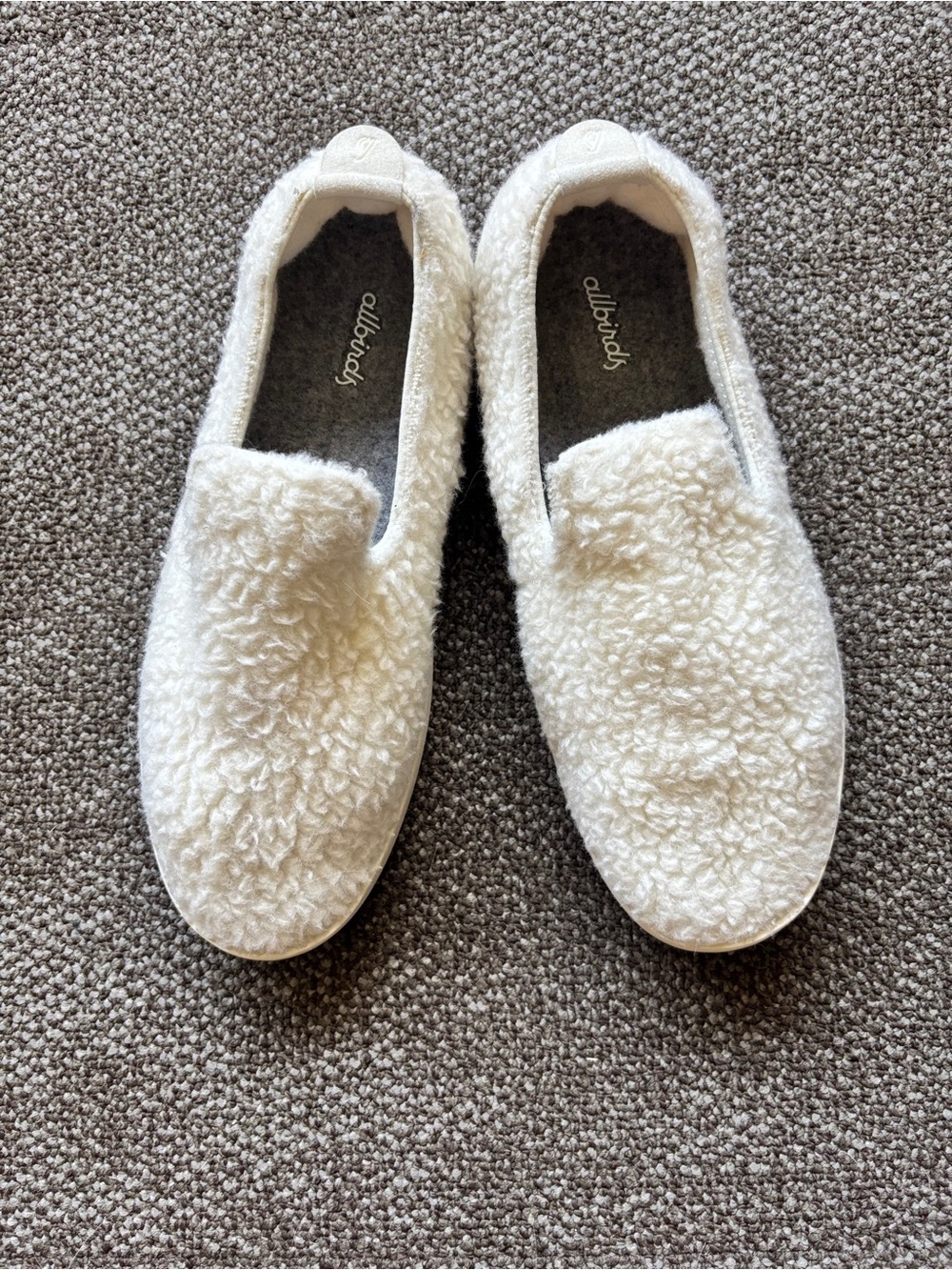 allbirds Women’s Cream Sherpa Wool Slip-On Shoes - Picture 1 of 7